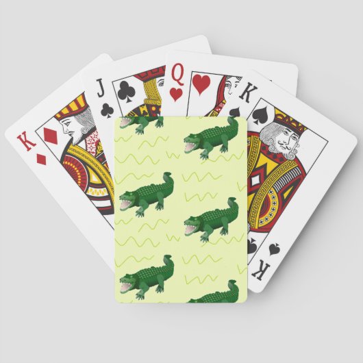 Alligator op geel pokerkaarten (Achterkant)