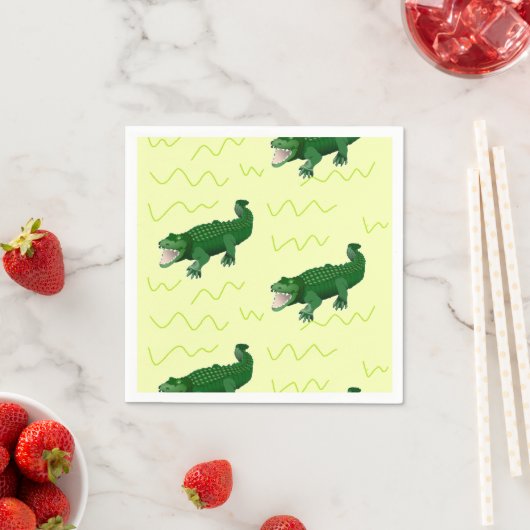 Alligator op geel servet (Insitu)