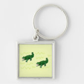 Alligator op geel sleutelhanger (Voorkant)