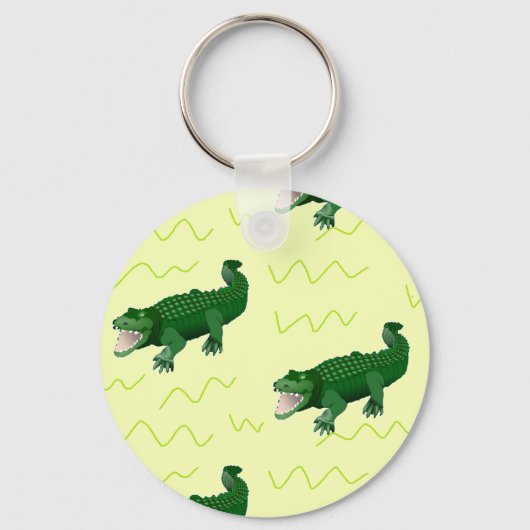 Alligator op geel sleutelhanger (Voorkant)