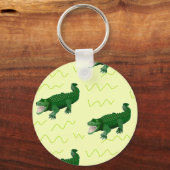Alligator op geel sleutelhanger (Voorkant)