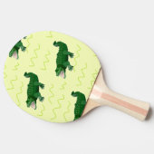 Alligator op geel tafeltennisbatje (Zijkant)
