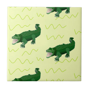 Alligator op geel tegeltje