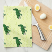 Alligator op geel theedoek (Quarter Fold)