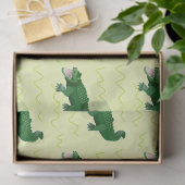 Alligator op geel tissuepapier (Geschenk)