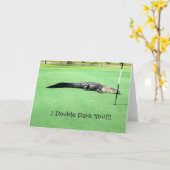 Alligator op het Wenskaart van de Douane van de Kaart (Gele Bloem)