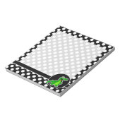 Alligator op zwarte en witte pooldots notitieblok (Linkerzijde)