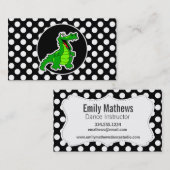 Alligator op zwarte en witte pooldots visitekaartje (Voorkant / Achterkant)
