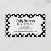 Alligator op zwarte en witte pooldots visitekaartje (Achterkant)