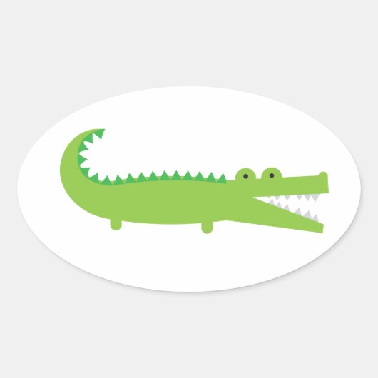 Alligator Ovale Sticker (Voorkant)