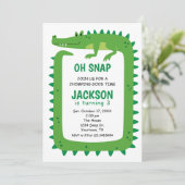 Alligator Party Invitation Kaart (Staand voorkant)