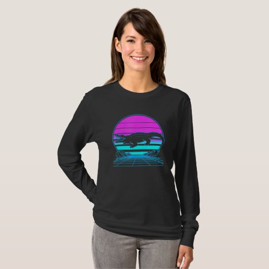 Alligator Pastel Goth Vaporwave T-shirt (Voorkant volledig)