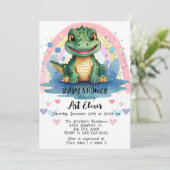 Alligator Pastel Rainbow Hearts Kleurrijke Print Kaart (Staand voorkant)