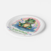 Alligator Pastel Regenboog Kleurrijk Baby shower Papieren Bordje (Gekanteld)