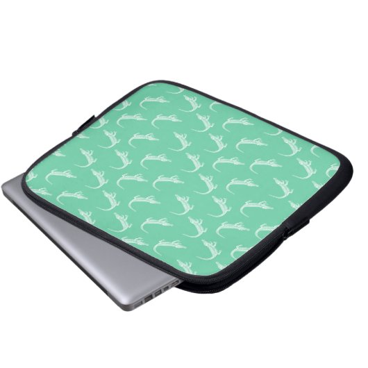 Alligator Pattern  Art Alligators Design Laptop Sleeve (Voorkant onderkant)