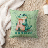 Alligator Pillow – Jungle Letter A – Custom Name  Kussen (Deken)