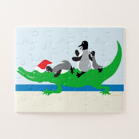 Alligator Pinguïn Puzzel (Horizontaal)