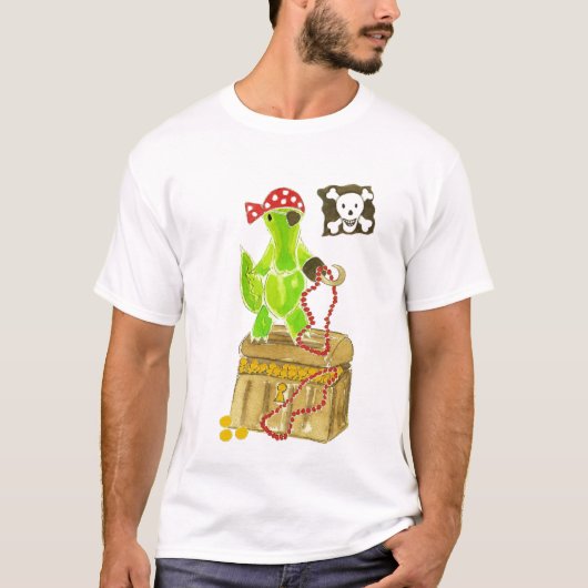 Alligator Pirate Treasure Chest T-shirt (Voorkant)