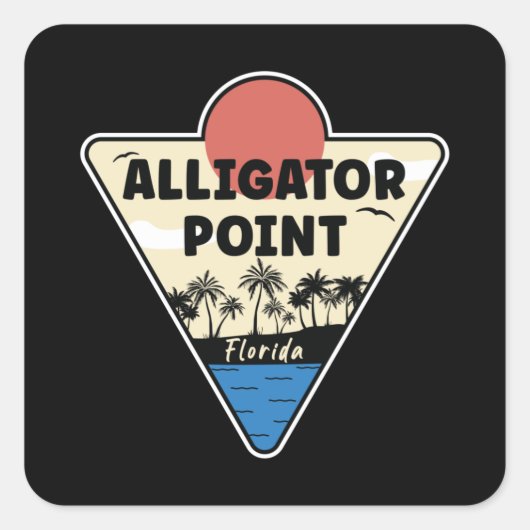 Alligator Point Florida Seashore Vierkante Sticker (Voorkant)