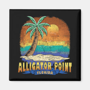Alligator Point Florida Vintage Gedecoreerde Souve Magneet