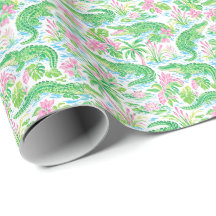 Alligator Preppy Palm Beach Patroon Print
