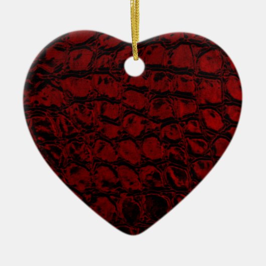 Alligator Red Faux Leather Keramisch Ornament (Voorkant)