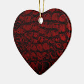 Alligator Red Faux Leather Keramisch Ornament (Links)