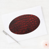 Alligator Red Faux Leather Ovale Sticker (Envelop)