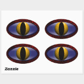 Alligator Red Yellow Faux lederen oog Ovale Sticker (Vel)