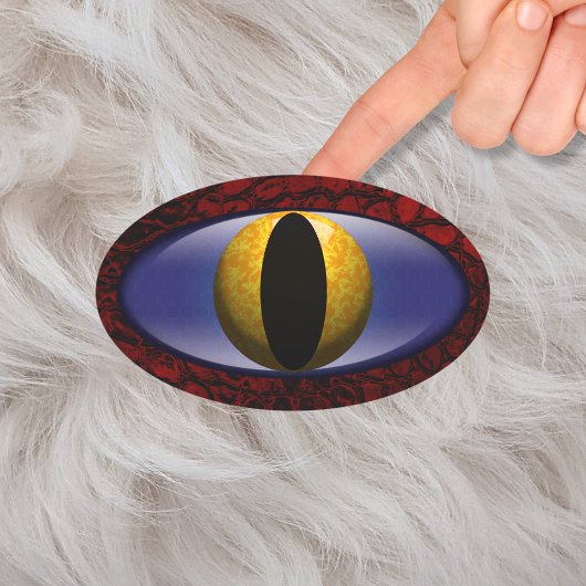 Alligator Red Yellow Faux lederen oog Ovale Sticker