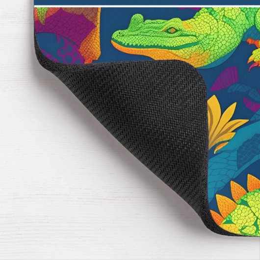 Alligator regenboog kleurrijk gepersonaliseerd pat muismat (Hoek)