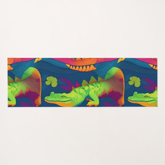 Alligator regenboog kleurrijk gepersonaliseerd pat yogamat (Achterkant (horizontaal))