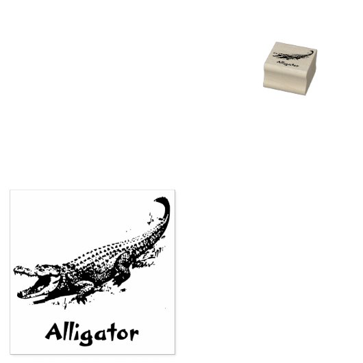 ALLIGATOR REPTILE RUBBER STAMP RUBBERSTEMPEL (Gestempeld)