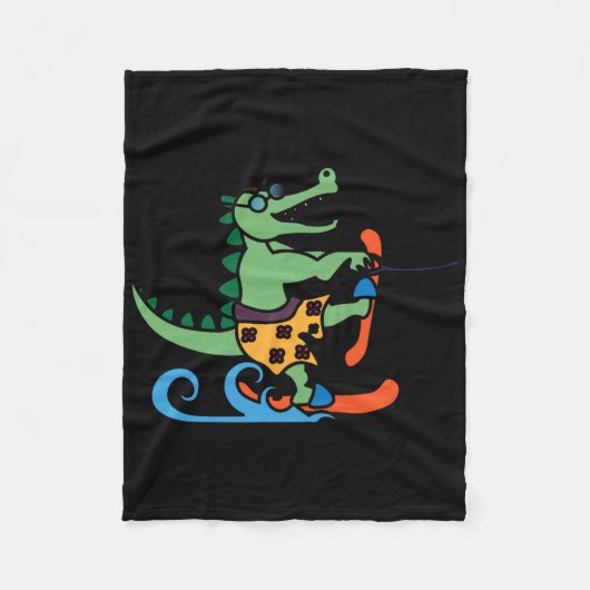 Alligator Reptile water Ski Fleece Deken (Voorkant)