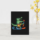 Alligator Reptile water Ski Kaart (Gele Bloem)