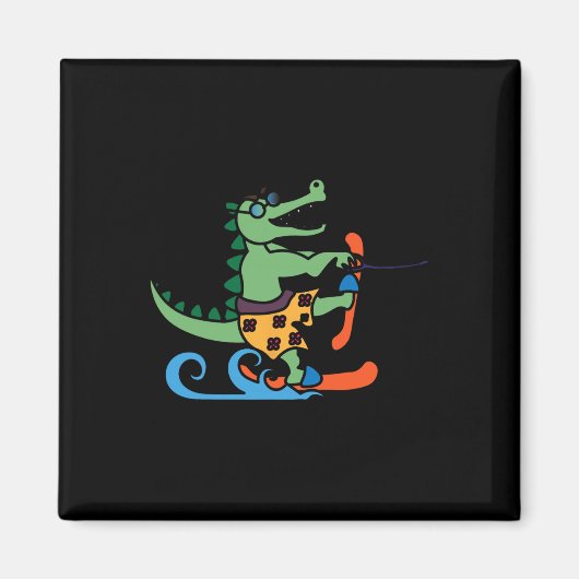 Alligator Reptile water Ski Magneet (Voorkant)
