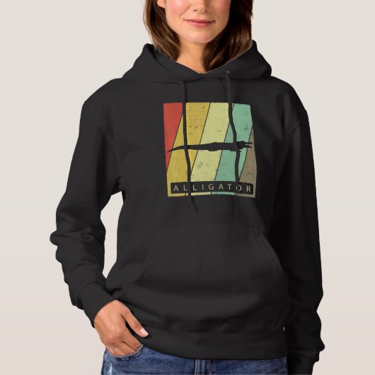 Alligator Retro Poster Dier Hoodie (Voorkant)