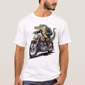 Alligator Rijden Motorfiets T-shirt (Voorkant)