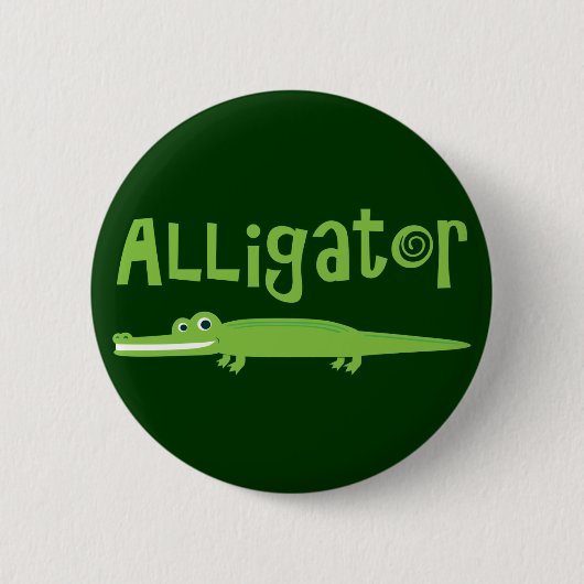 Alligator Ronde Button 5,7 Cm (Voorkant)