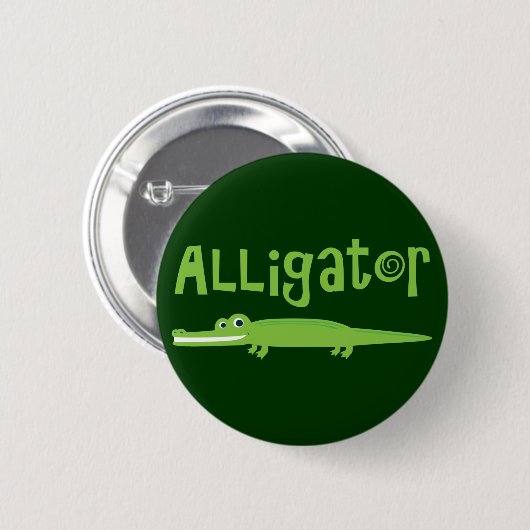 Alligator Ronde Button 5,7 Cm (Voorkant /achterkant)