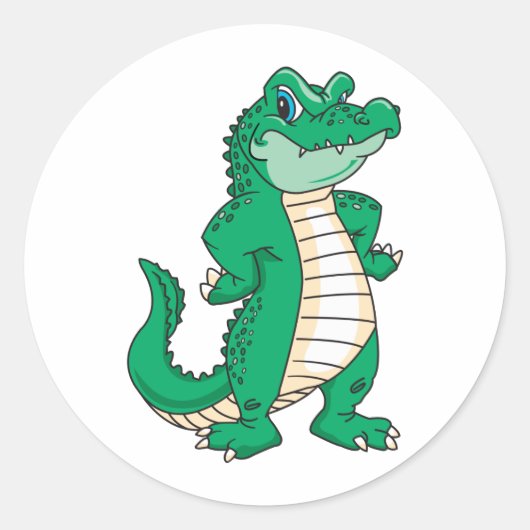 Alligator Ronde Sticker (Voorkant)