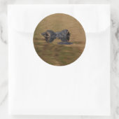 alligator ronde sticker (Tas)