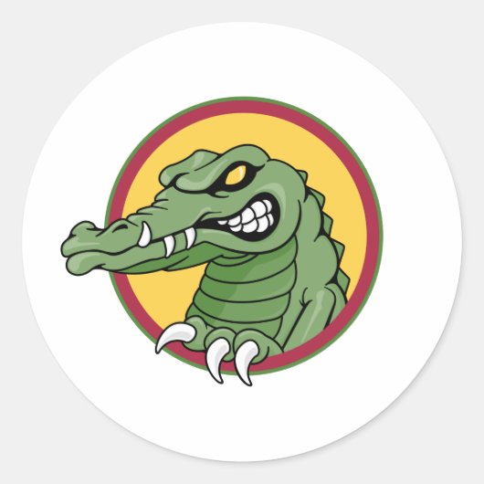 Alligator Ronde Sticker (Voorkant)