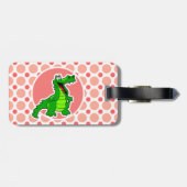 Alligator; Roze & Koraal Polka stippen Bagagelabel (Achterkant horizontaal)
