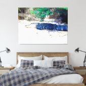Alligator Rustend bij Stenen Muur Canvas Afdruk (Insitu (Slaapkamer))