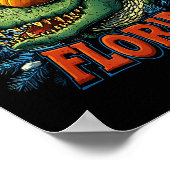 Alligator Santa Funny Florida Holiday Christmas Xm Poster (Hoek)