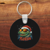Alligator Santa Funny Florida Holiday Christmas Xm Sleutelhanger (Voorkant)