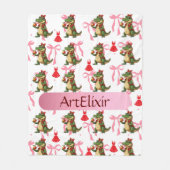 alligator sassy appels linten jurk fleece deken (Voorkant)