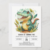 Alligator Schattigee Krokodil Verjaardag Kaart (Voorkant)