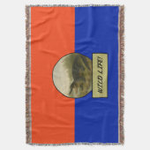 Alligator Sinaasappel en Blue Throw Blanket Deken (Voorkant Verticaal)